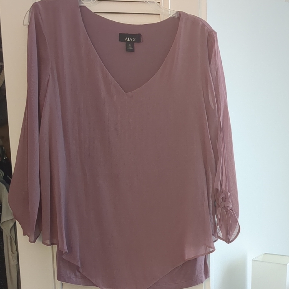 Alyx Asymmetrical Purple 3/4 Sleeve Blouse